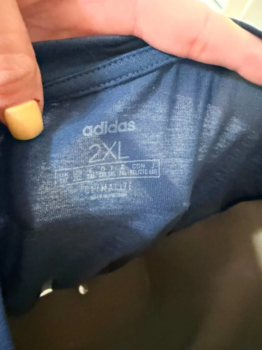Men's Like New Navy Blue Adidas Climalite Short-Sleeved T-Shirt Size XXL